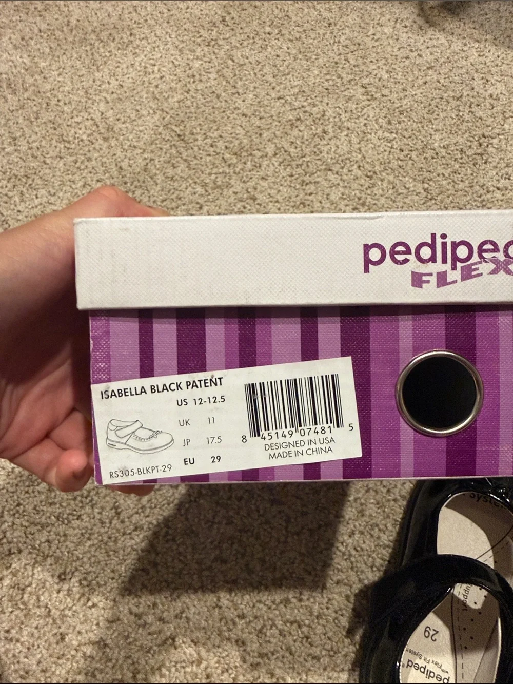 pediped Black Patent Mary Jane Dress Shoes for Kids